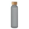 Bouteille En Verre Givré Avec Bouchon En Bambou 500ml ABE Gris Rempli Bouteille En Verre Givré Avec Bouchon En Bambou 500ml ABE Gris Rempli
