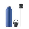 Gourde Isotherme En Inox Recyclé Avec 2 Bouchons 700ml BOALI Bleu Ouverte