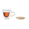 Tasse Double Paroi En Verre Et Bambou 200ml CORAMUG Coté