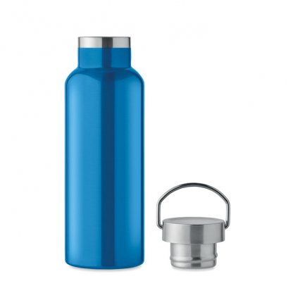 Bouteille Isotherme En Inox Recyclé 500ml FLORENCE Turquoise Ouvert