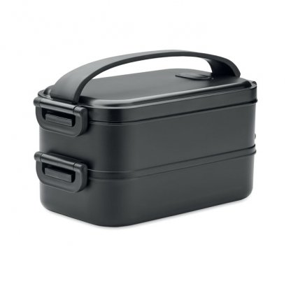 Lunch Box En Plastique Recyclé à 2 Niveaux 400ml X 2 IDOLUNCH Noir