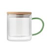 Mug Double Paroi En Verre Et Bambou 300ml FARBI Bambou Et Vert Mug Double Paroi En Verre Et Bambou 300ml FARBI Bambou Et Vert