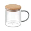 Mug Double Paroi En Verre Et Bambou 300ml FARBI Gris Mug Double Paroi En Verre Et Bambou 300ml FARBI Gris