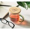 Mug Double Paroi En Verre Et Bambou 300ml FARBI Présentation En Verre Mug Double Paroi En Verre Et Bambou 300ml FARBI Présentation En Verre