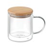 Mug Double Paroi En Verre Et Bambou 300ml FARBI Transparent Mug Double Paroi En Verre Et Bambou 300ml FARBI Transparent