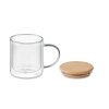 Mug Double Paroi En Verre Et Bambou 300ml FARBI Transparent Et Couvercle Mug Double Paroi En Verre Et Bambou 300ml FARBI Transparent Et Couvercle