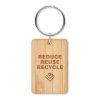 Porte Clés Rectangulaire En Bambou ANGLEBOO Gravure