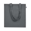 Sac Shopping Avec Soufflet En Coton Bio 220g 38x9x42cm BENTE Gris Anses