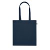 Sac Shopping Avec Soufflet En Coton Bio 220g 38x9x42cm BENTE Marine Anses