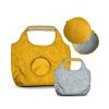 Sac Shopping Bicolore Pliable Et Reversible En PET Recyclé 50x35x16cm SHOBIS Jaune Et Gris Sans Marquage