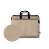 Sacoche Porte Documents Et Ordinateur Portable En Plastique Recyclé PODO Détails Matière Beige