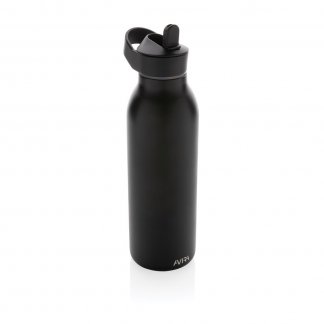 Bouteille en inox recyclé promotionnelle - 500ml - AVIRA - Bouteille noire