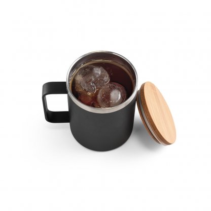 Mug Double Paroi En Inox Recyclé 420ml LAUDA Mug Noir Avec Thé