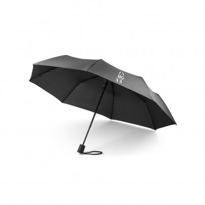 Parapluie Pongé Pliable En PET Recyclé Ø99cm CIMONE Parapluie Noir Avec Marquage