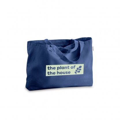 Tote Bag En Coton Et Polyester Recyclés 280g 50x37cm PARMA Sac Bleu Avec Marquage