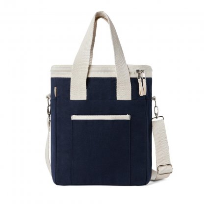 Tote Bag Isotherme En Coton Recyclé 34x25x12cm DIMPLE Tote Bag Bleu Marine De Face