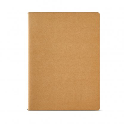 Carnet A4 En Bois Cousue BRONTE Naturel De Face