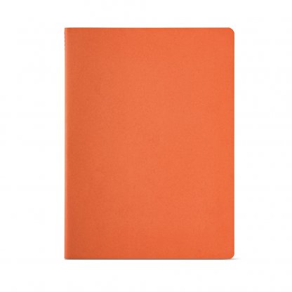 Carnet A4 En Bois Cousue BRONTE Orange De Face