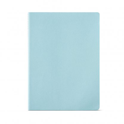 Carnet A4 En Bois Cousue BRONTE Turquoise De Face