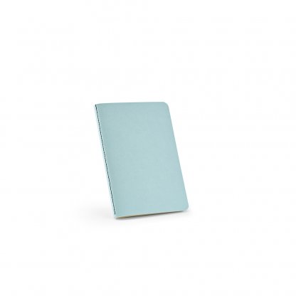 Carnet A6 En Carton Recyclé Cousue BRONTE Turquoise De Face