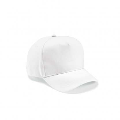 Casquette En Coton Recyclé 5 Pans 280g HENDRIX Blanche De Coté