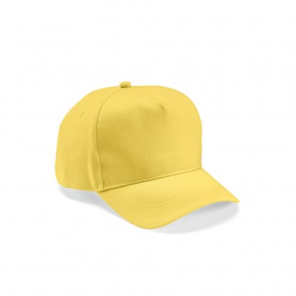 Casquette En Coton Recyclé 5 Pans 280g HENDRIX Jaune De Coté