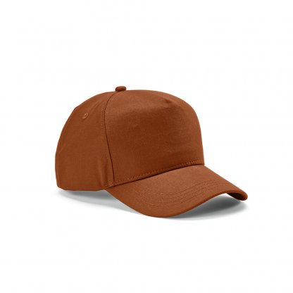 Casquette En Coton Recyclé 5 Pans 280g HENDRIX Marron De Côté