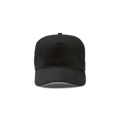 Casquette En Coton Recyclé 5 Pans 280g HENDRIX Noire De Face