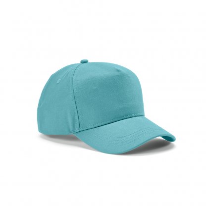 Casquette En Coton Recyclé 5 Pans 280g HENDRIX Turquoise De Côté