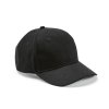 Casquette En Coton Recyclé 6 Pans 280g DARRELL Noire De Côté Casquette En Coton Recyclé 6 Pans 280g DARRELL Noire De Côté