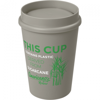 Mug Avec Couvercle 360° En Bioplastique 300ml Gris Avce Marquage