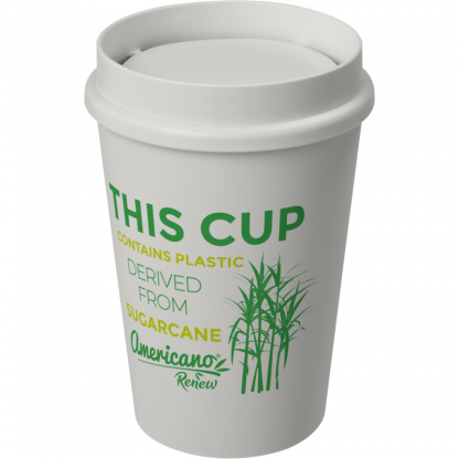 Mug Avec Couvercle 360° En Bioplastique 300ml Ivoire Avec Marquage