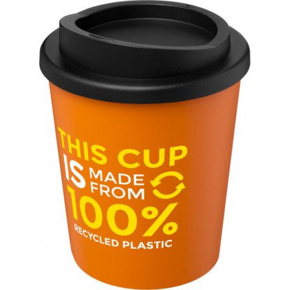 Mug Double Paroi En Plastique Recyclé 250ml Orange Avce Marquage