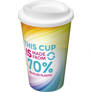 Mug double paroi publicitaire en plastique recyclé - 350ml