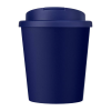 Mug Double Paroi En Plastique Recyclé Avec Couvercle Anti Déversement 250ml Bleu Marine De Face