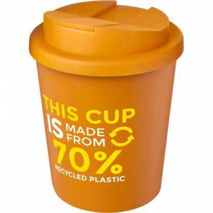 Mug Double Paroi En Plastique Recyclé Avec Couvercle Anti Déversement 250ml Tout Orange