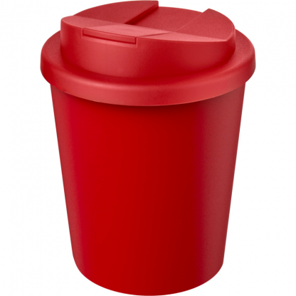 Mug Double Paroi En Plastique Recyclé Avec Couvercle Anti Déversement 250ml Tout Rouge