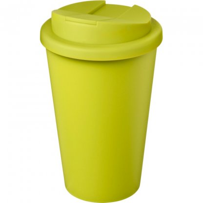 Mug Double Paroi En Plastique Recyclé Avec Couvercle Anti Déversement 350ml Tout Citron Vert