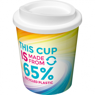 Mug quadri double paroi personnalisé en plastique recyclé - 250ml