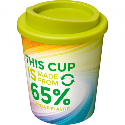 Mug Quadri Double Paroi En Plastique Recyclé 250ml Couvercle Citron Vert