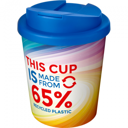 Mug Quadri Double Paroi En Plastique Recyclé Avec Couvercle Anti Déversement 250ml Couvercle Bleu