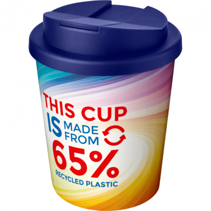 Mug Quadri Double Paroi En Plastique Recyclé Avec Couvercle Anti Déversement 250ml Couvercle Bleu Marine