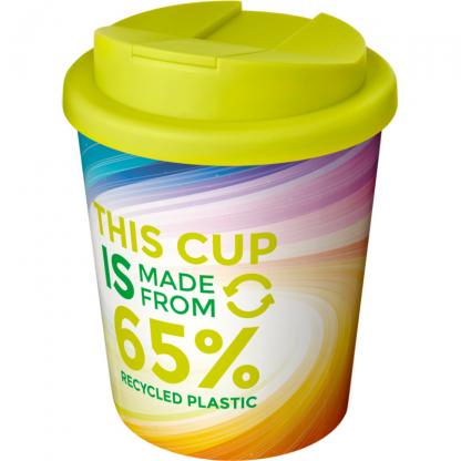 Mug Quadri Double Paroi En Plastique Recyclé Avec Couvercle Anti Déversement 250ml Couvercle Citron Vert