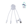 Câble De Charge Multi Connecteurs En Plastique Recyclé OCTOPUS OBP Couleur Blanc