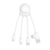 Câble De Charge Multi Connecteurs En Plastique Recyclé D'océans OCTOPUS OBP Blanc