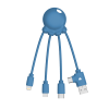 Câble De Charge Multi Connecteurs En Plastique Recyclé D'océans OCTOPUS OBP Bleu