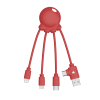 Câble De Charge Multi Connecteurs En Plastique Recyclé D'océans OCTOPUS OBP Rouge