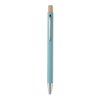 Stylo à Bille En Aluminium Recyclé à Bouton Poussoir Bambou BERGAMO Bleu Ciel De Face Stylo à Bille En Aluminium Recyclé à Bouton Poussoir Bambou BERGAMO Bleu Ciel De Face
