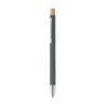 Stylo à Bille En Aluminium Recyclé à Bouton Poussoir Bambou BERGAMO Gris De Côté Stylo à Bille En Aluminium Recyclé à Bouton Poussoir Bambou BERGAMO Gris De Côté