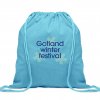 Gym Bag En Coton Et PET Recyclé 140g CABETRI Bleu Ciel Avec Marquage Gym Bag En Coton Et PET Recyclé 140g CABETRI Bleu Ciel Avec Marquage